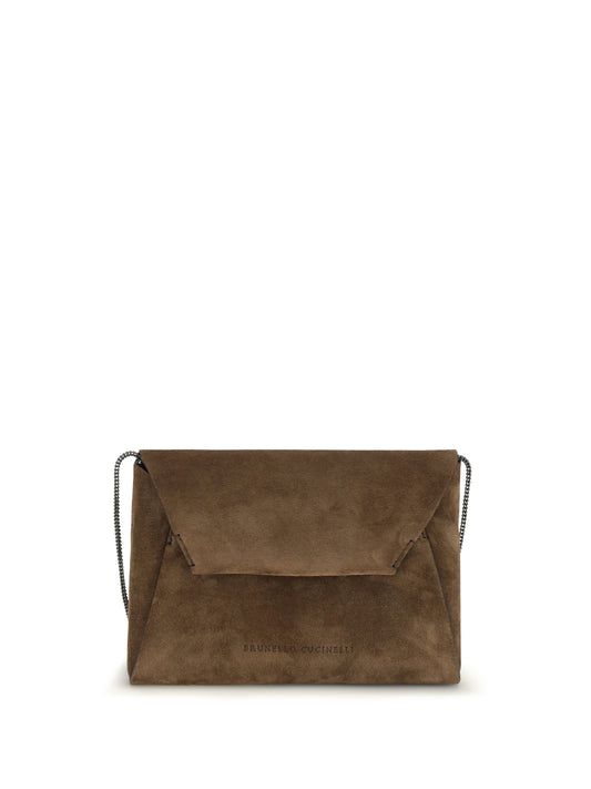 Brunello Cucinelli BC Duo suede Clutch Bag - Caramello