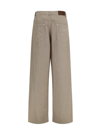Brunello Cucinelli Straight-leg cotton and linen Pants - Deep Beige