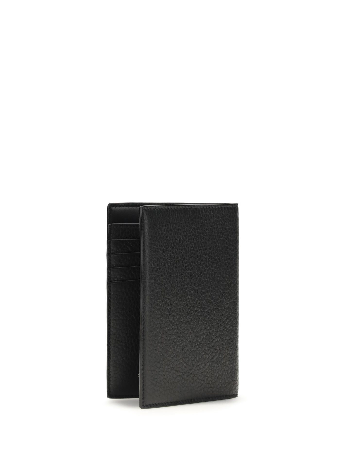 SAINT LAURENT Tiny Cassandre Passport Holder in hammered leather