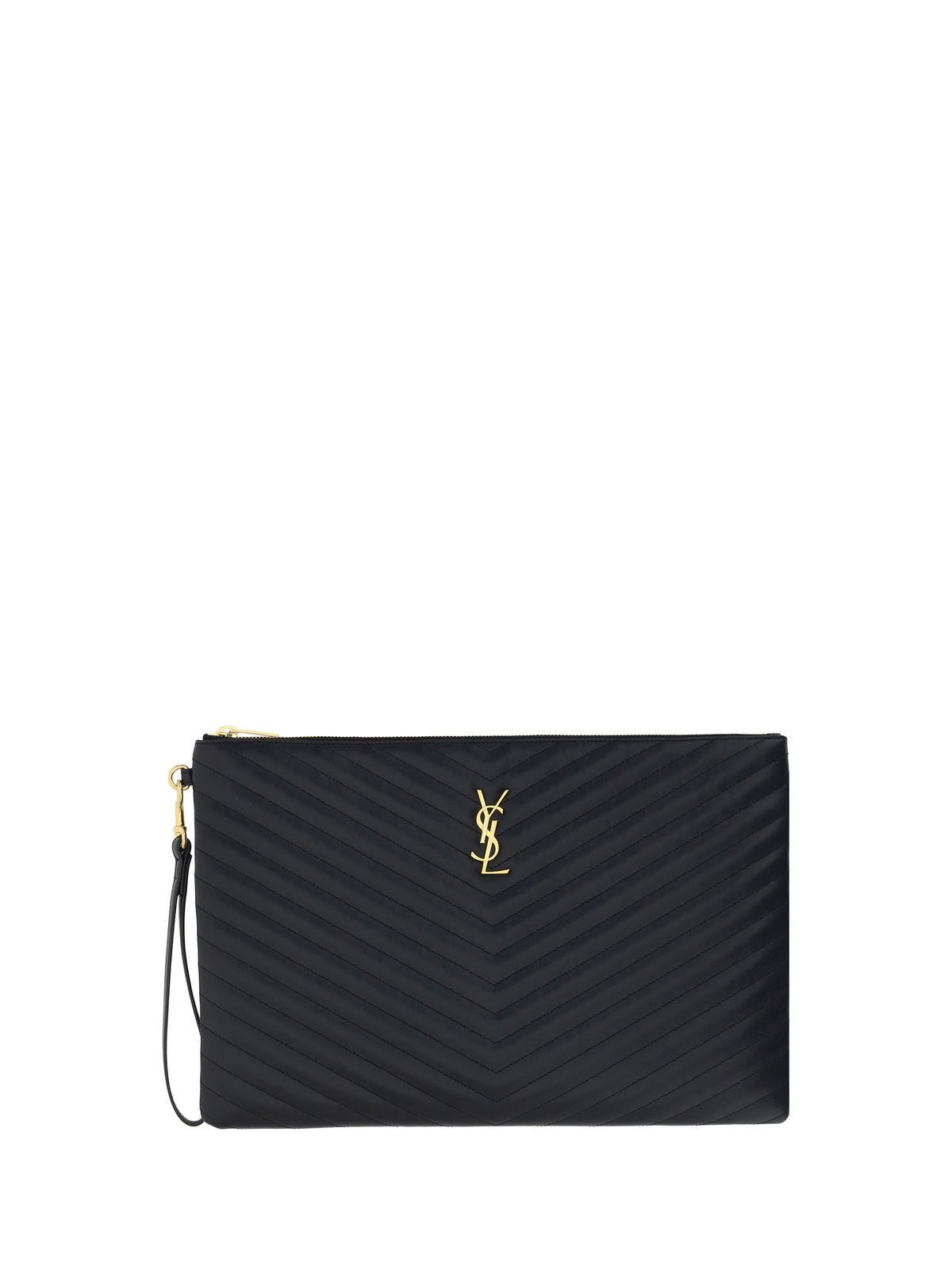 Saint Laurent Leather Pouch - Black