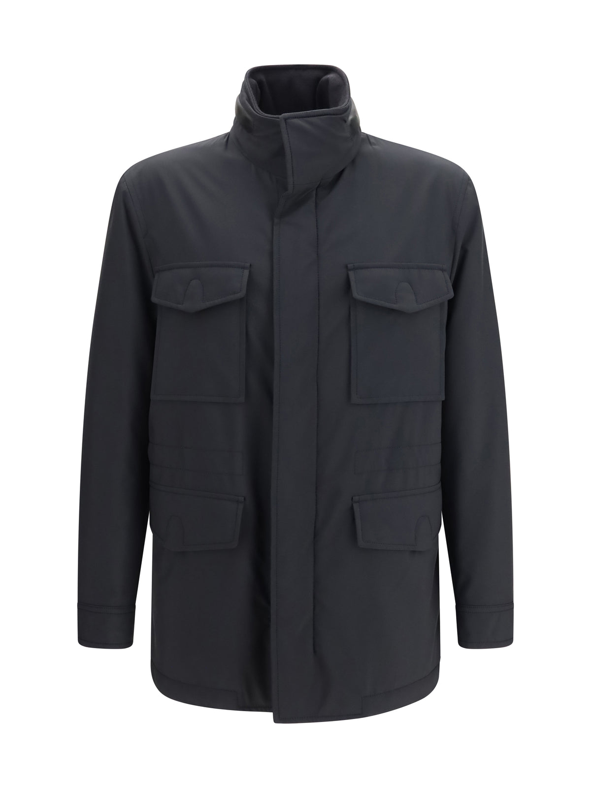 Brioni Performa wool blend Sahariana Jacket - Midnight Blue - Col