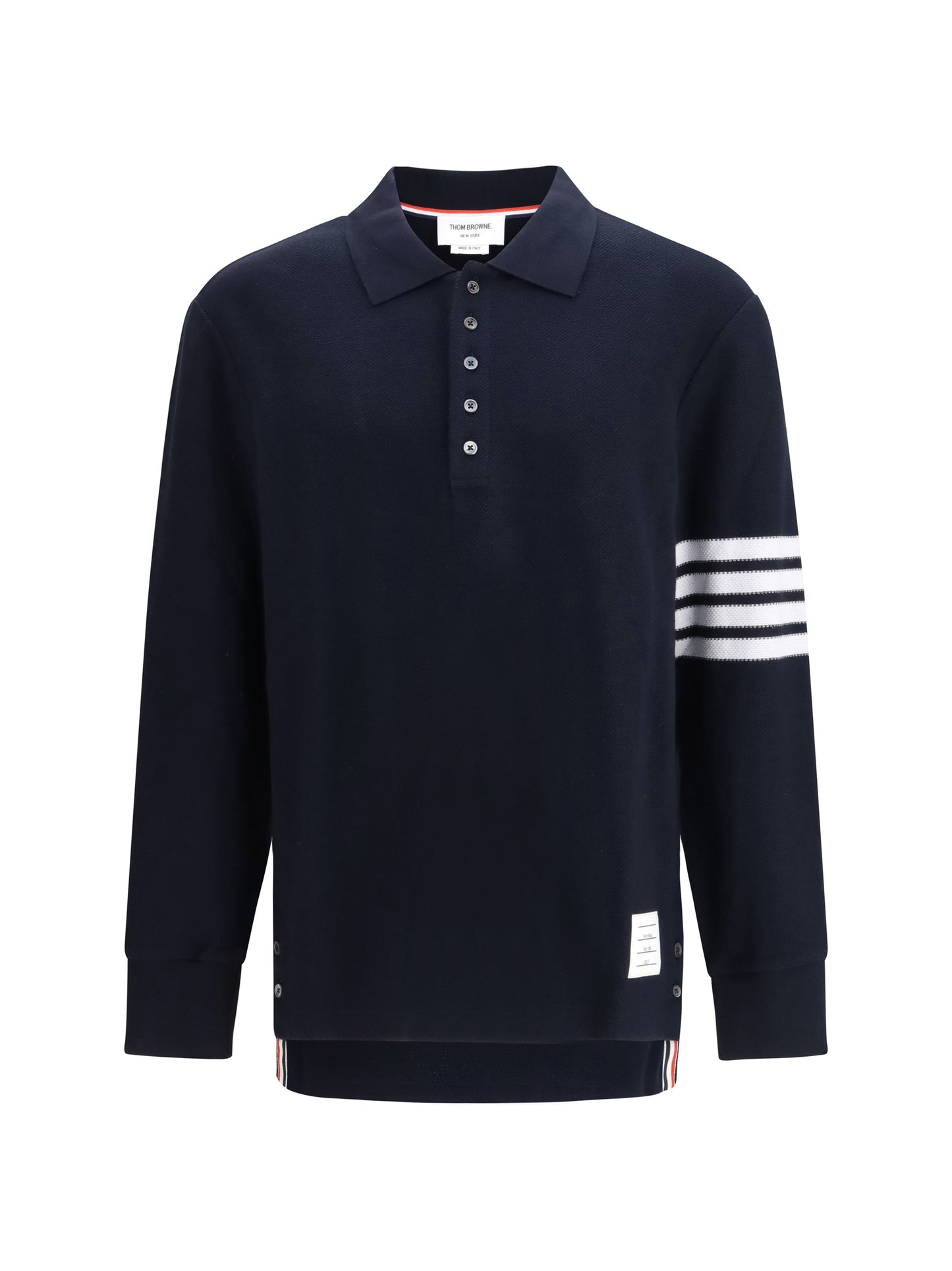 THOM BROWNE Piqué long-sleeve Polo