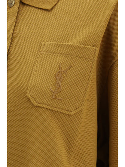 Saint Laurent Cassandre oversized piqué Polo - Miel Fonce