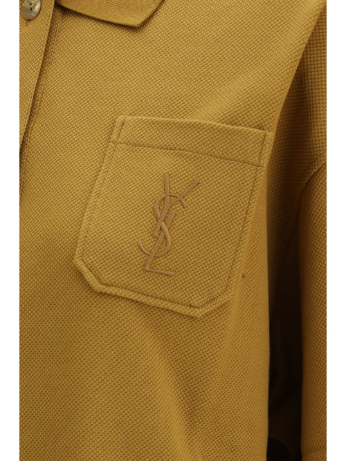 Saint Laurent Cassandre oversized piqué Polo - Miel Fonce