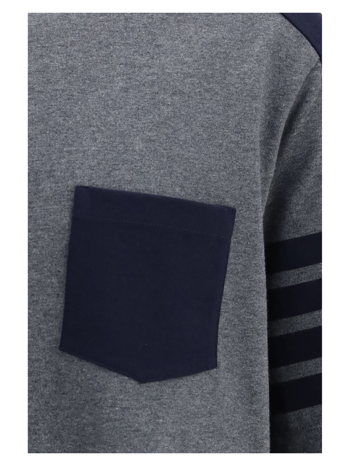 Thom Browne Colorblock T-shirt with 4-bar detail - Med Grey