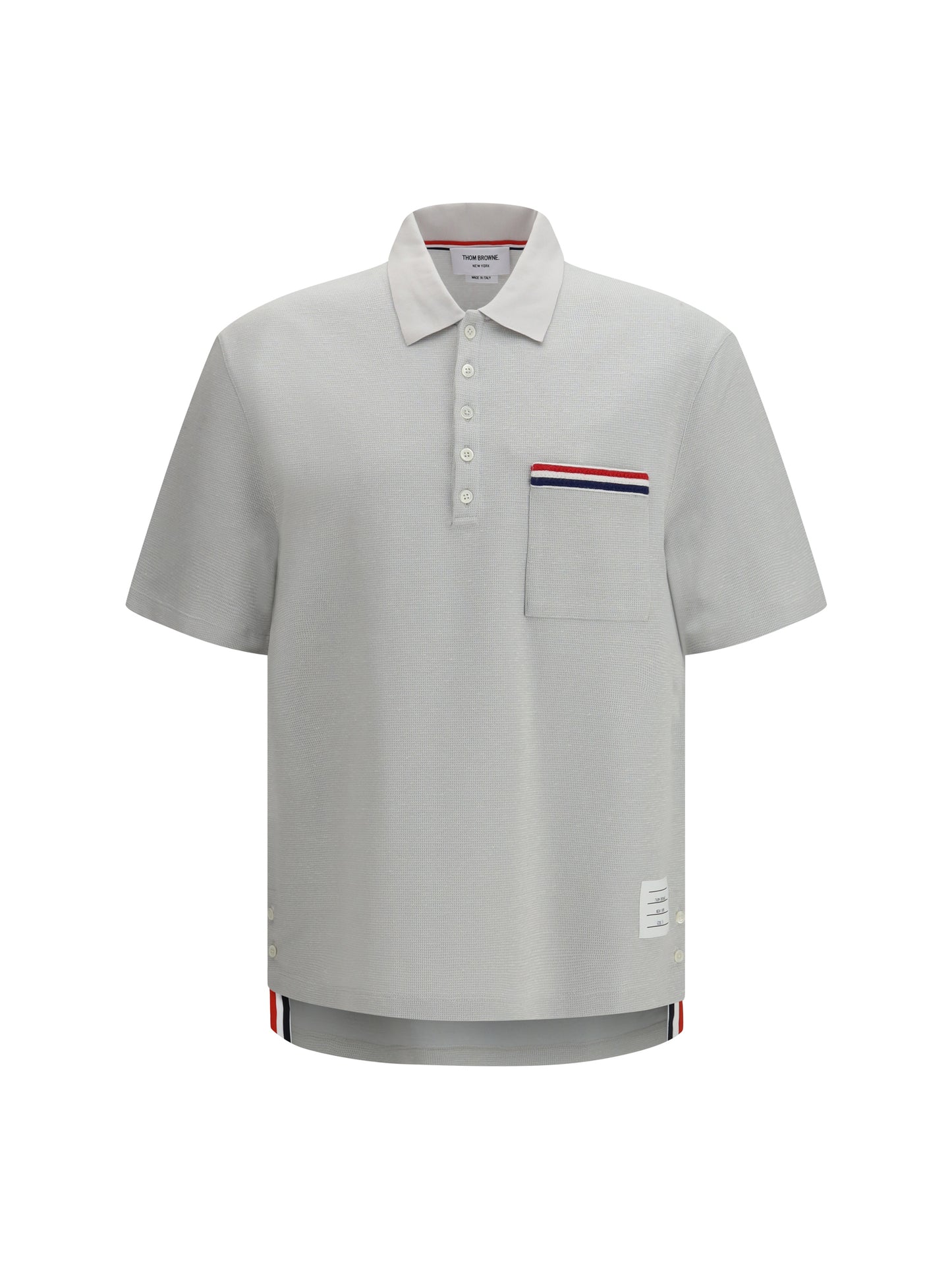 THOM BROWNE Short-sleeve Polo with chest pocket