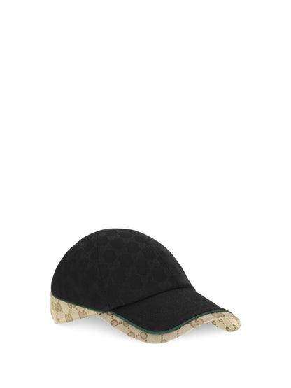 Gucci GG cotton fabric Baseball Hat - Black/Beige
