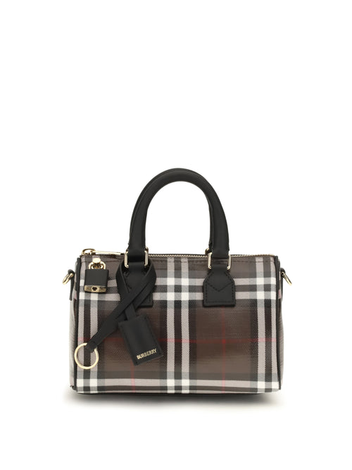 Burberry Check Bowling Mini Handbag - Chocolate Brown