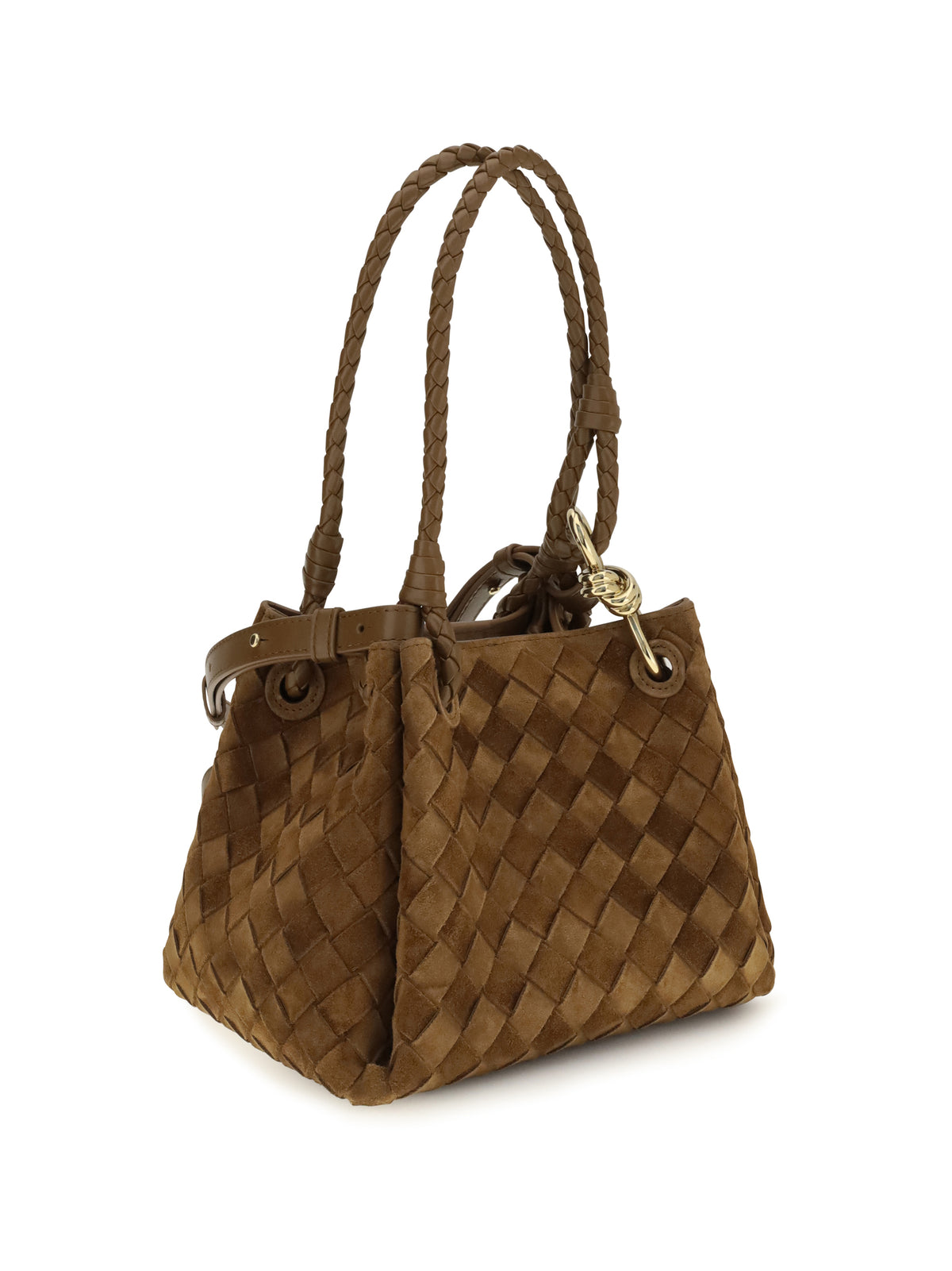 Bottega Veneta Parachute Small suede Handbag - Dark Caramel 20-Mb