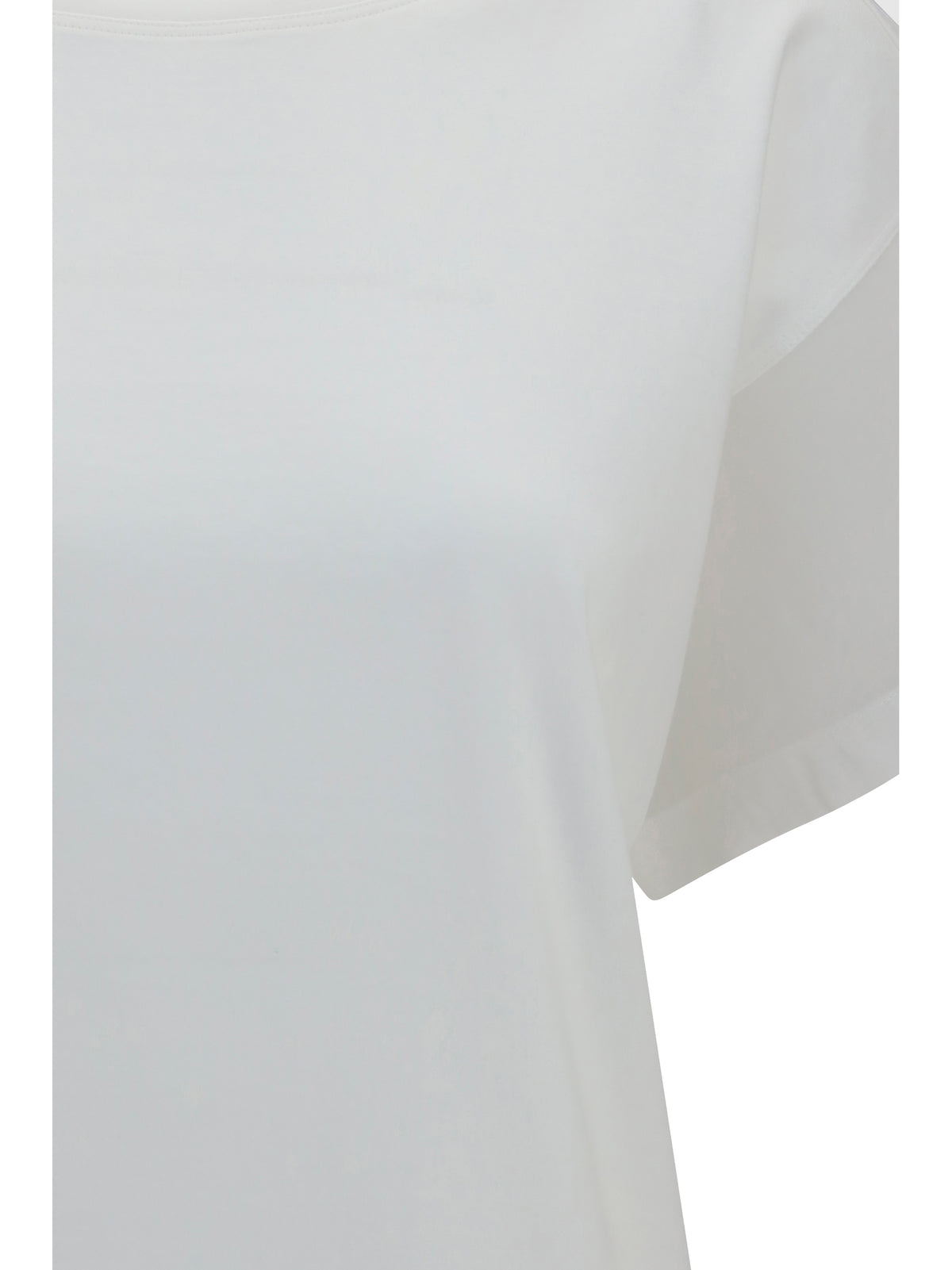 Brunello Cucinelli Cotton T-shirt with sheer sleeves and side panels - White