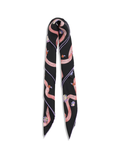 Dolce & Gabbana Silk Scarf with floral print - Fiorellini F.Nero