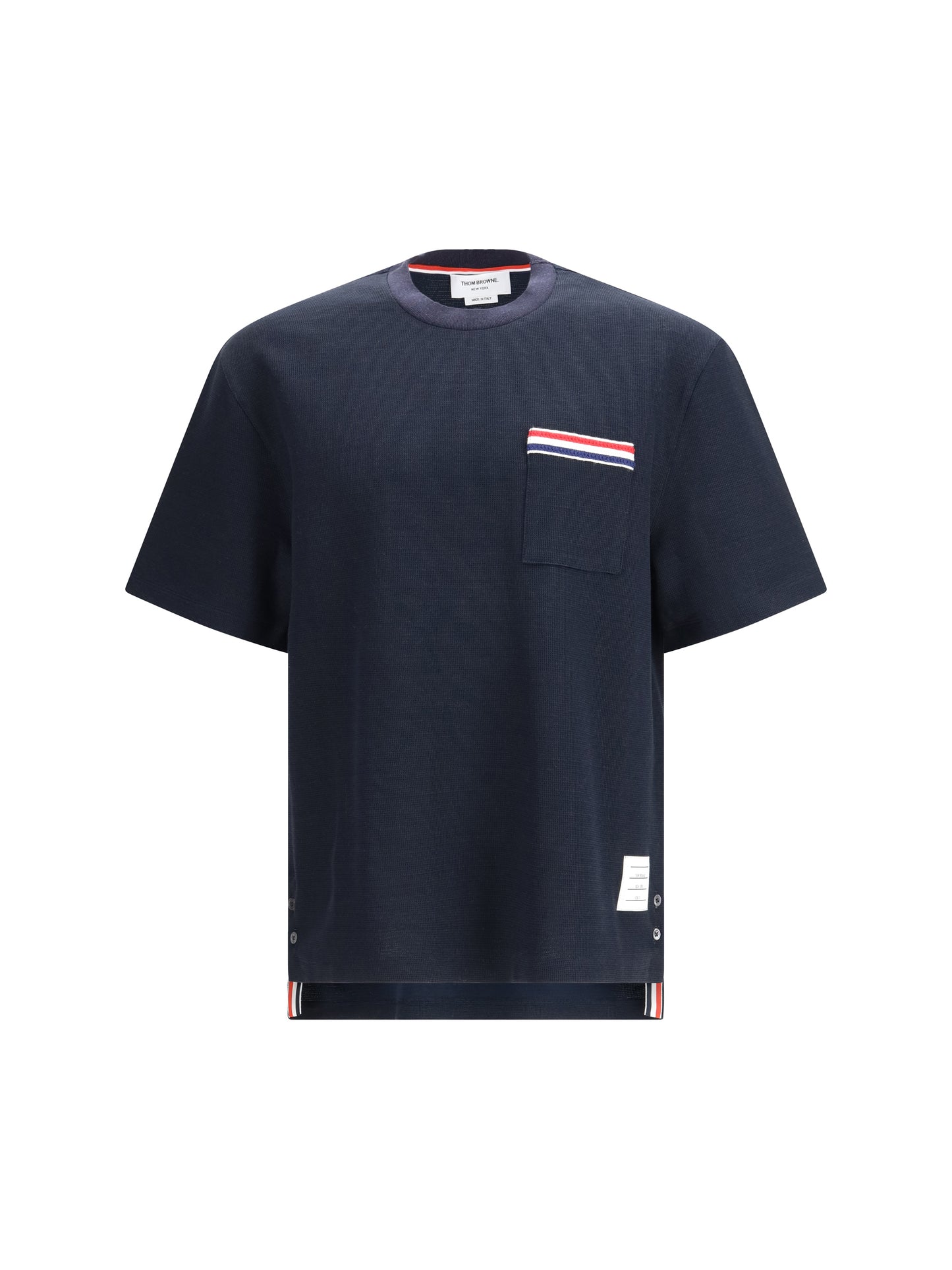 THOM BROWNE Short-sleeve cotton-linen T-shirt
