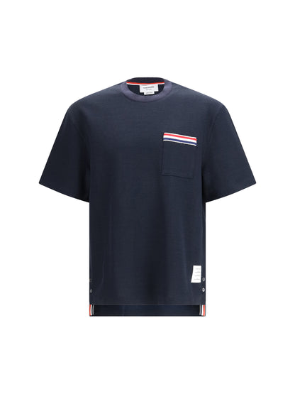 THOM BROWNE Short-sleeve cotton-linen T-shirt