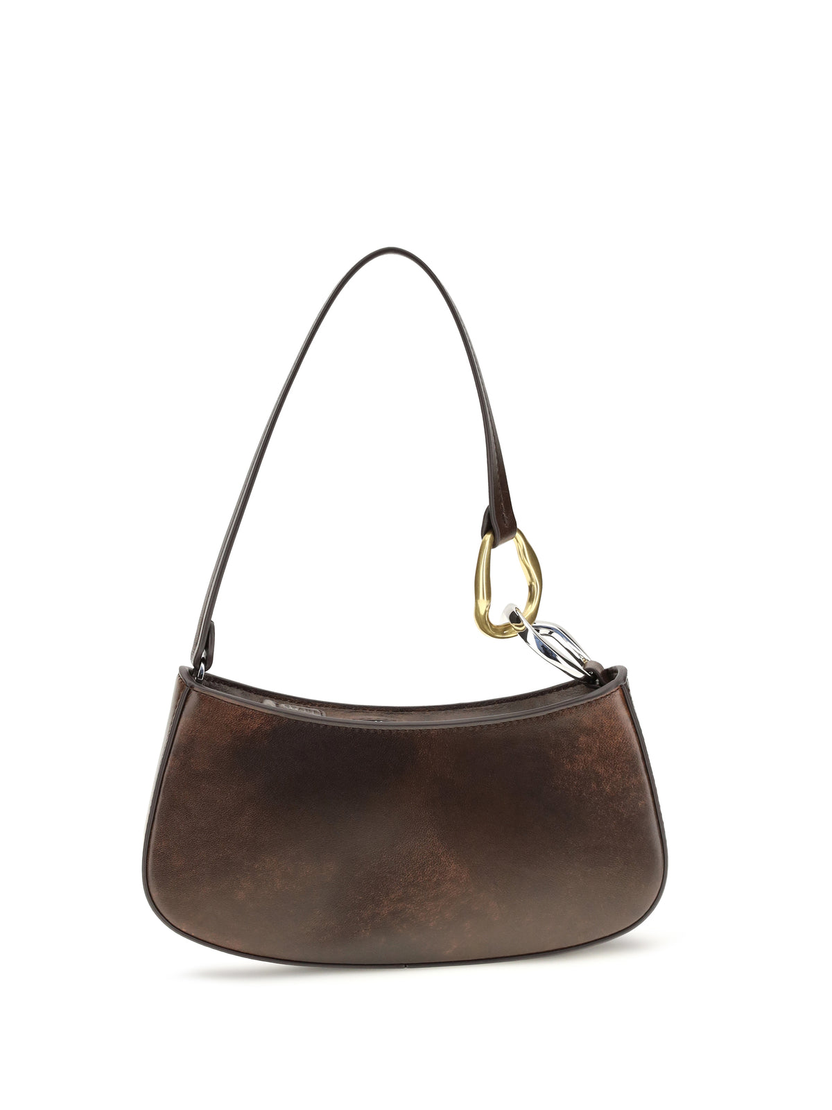 Staud Ollie Shoulder Bag - Espresso Distressed