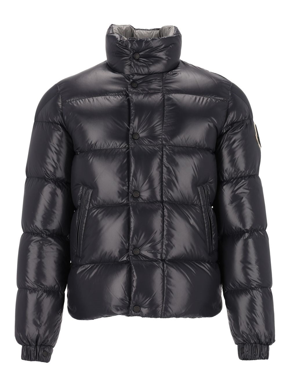 Moncler "Bendola" Short Down Jacket In Laqué - Black