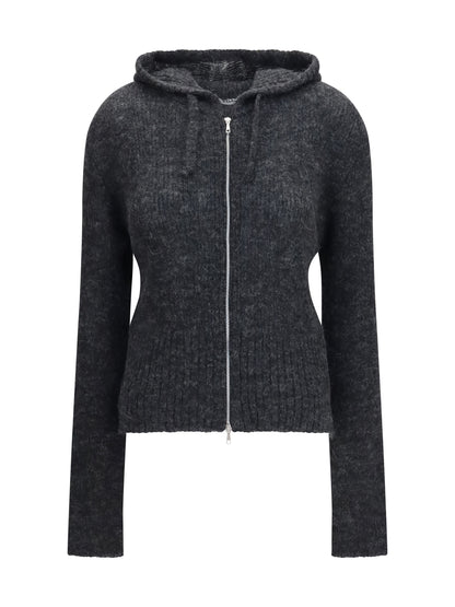 Our Legacy Alpaca-blend Zip-Up Hoodie - Charcoal Melange