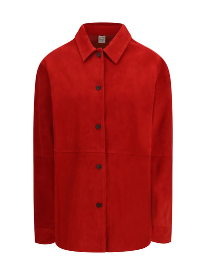 Toteme Suede Shirt Jacket - Poppy