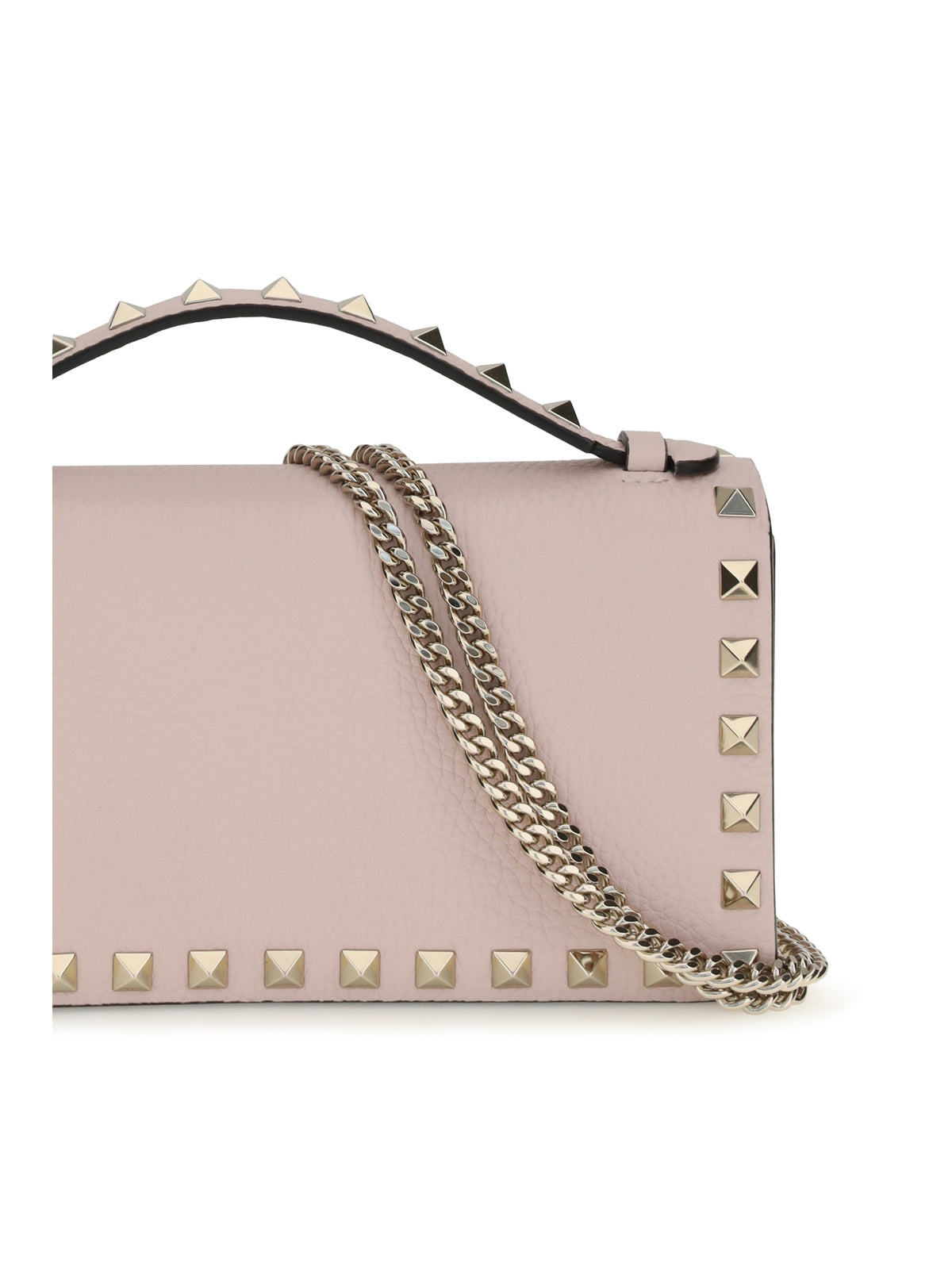 Valentino Garavani Rockstud chain Wallet - Rose Quartz