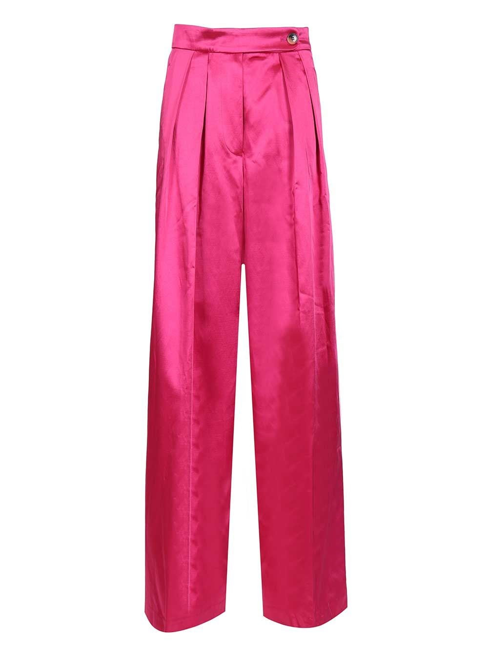 Dries Van Noten Pink Wide Leg Pants - Rose