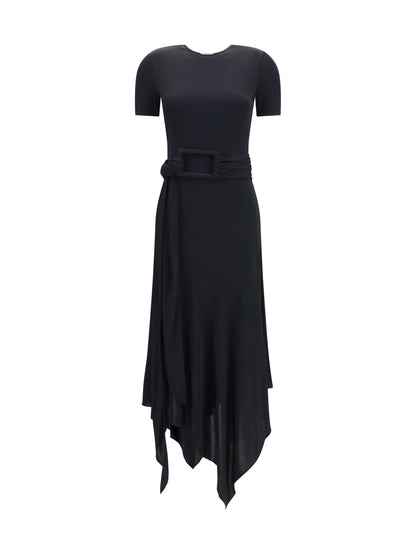 AlaïA Belted jersey Dress - Noir Alaia