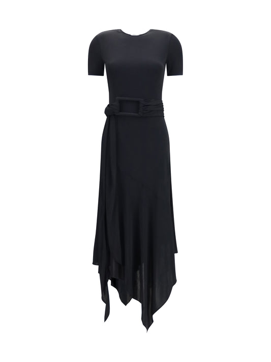 AlaïA Belted jersey Dress - Noir Alaia