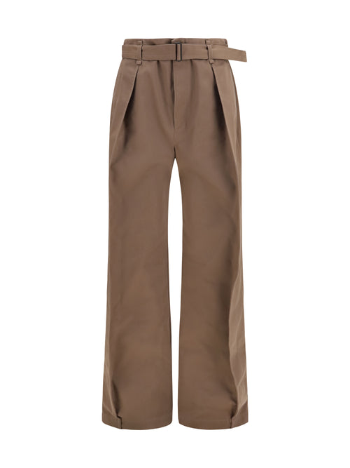Lemaire Rounded poly-cotton twill Pants - Chestnut