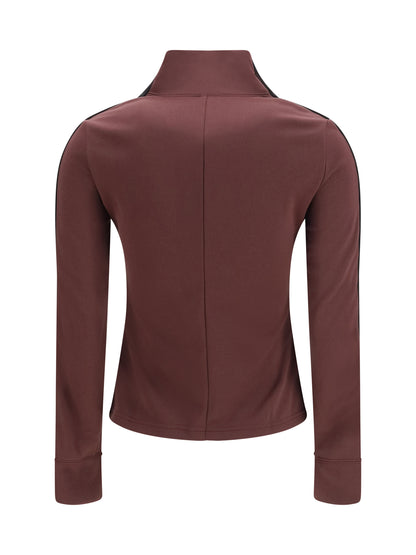 Courrèges Two-tone high neck Sweatshirt - Burnt Red/Black