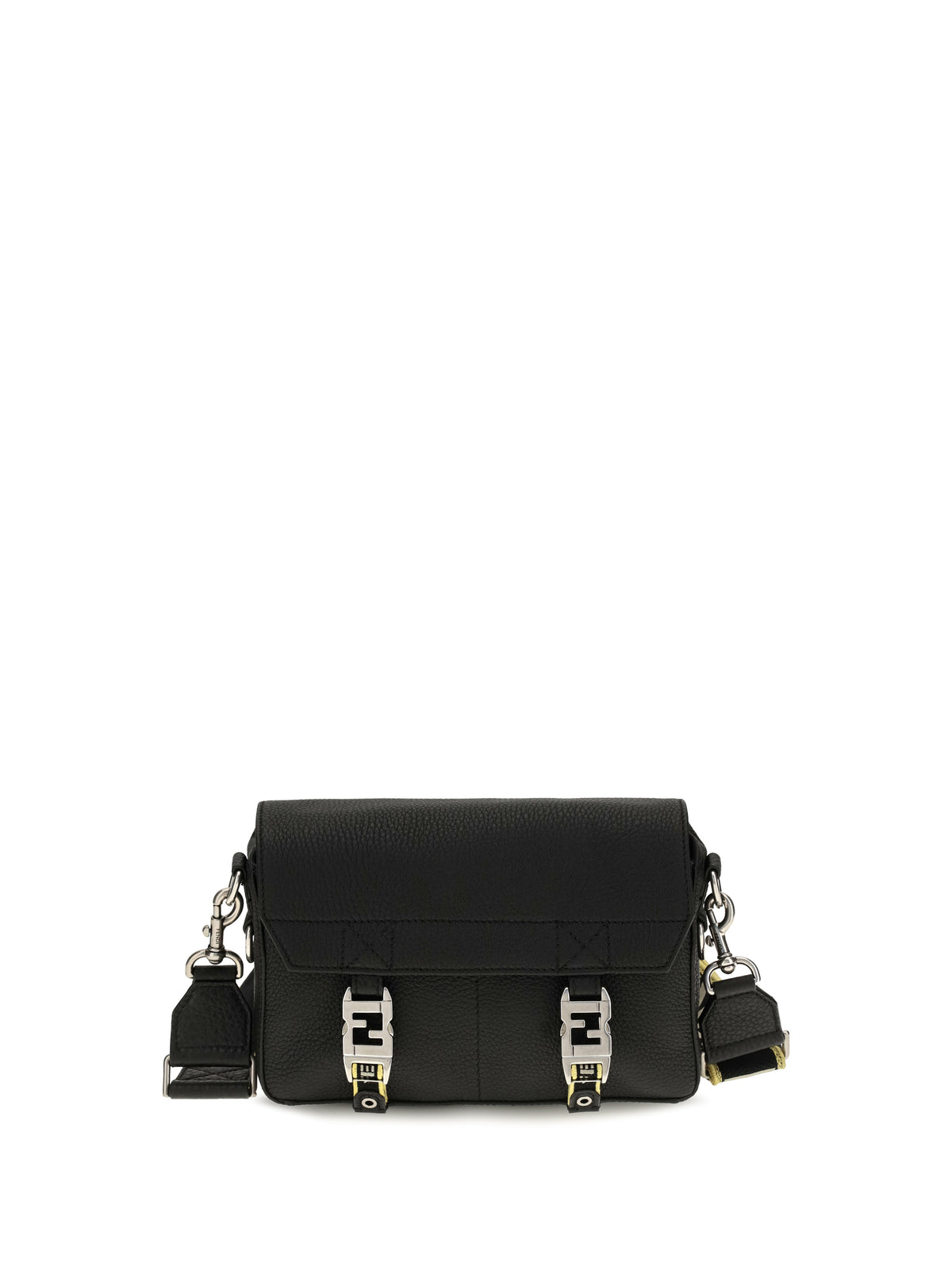Fendi Flow Romano leather Crossbody Bag - Black