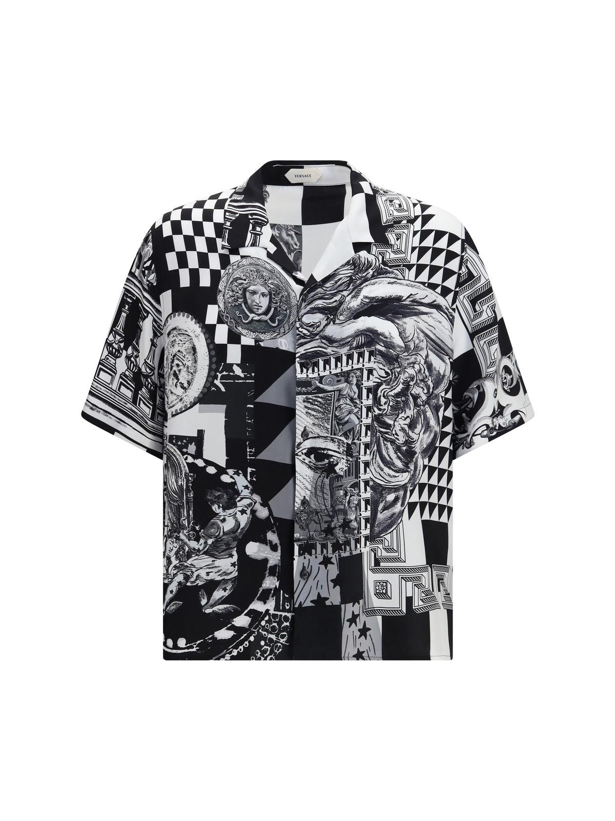 Versace Printed silk twill Shirt - Nero+Bianco