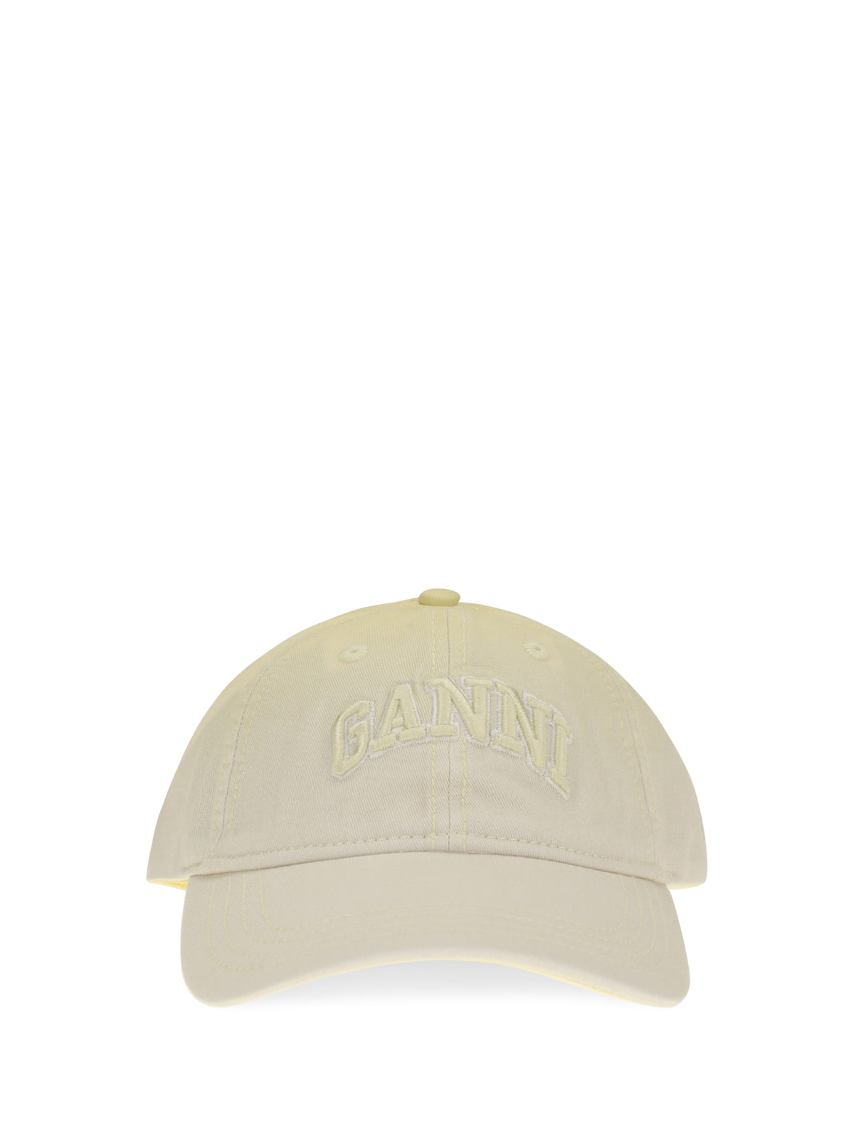 Ganni Cotton logo Baseball Cap - Lemon Meringue