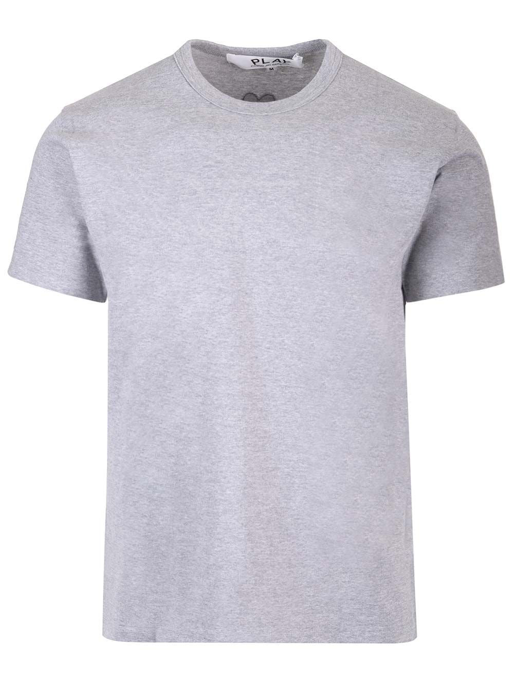 Comme Des Garcons Play "Back Heart" Cotton T-Shirt - Grey