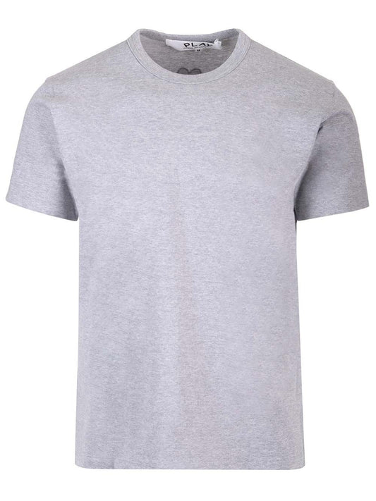 Comme Des Garcons Play "Back Heart" Cotton T-Shirt - Grey
