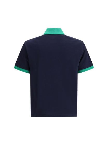 VERSACE Polo in cotton piqué with embroidery
