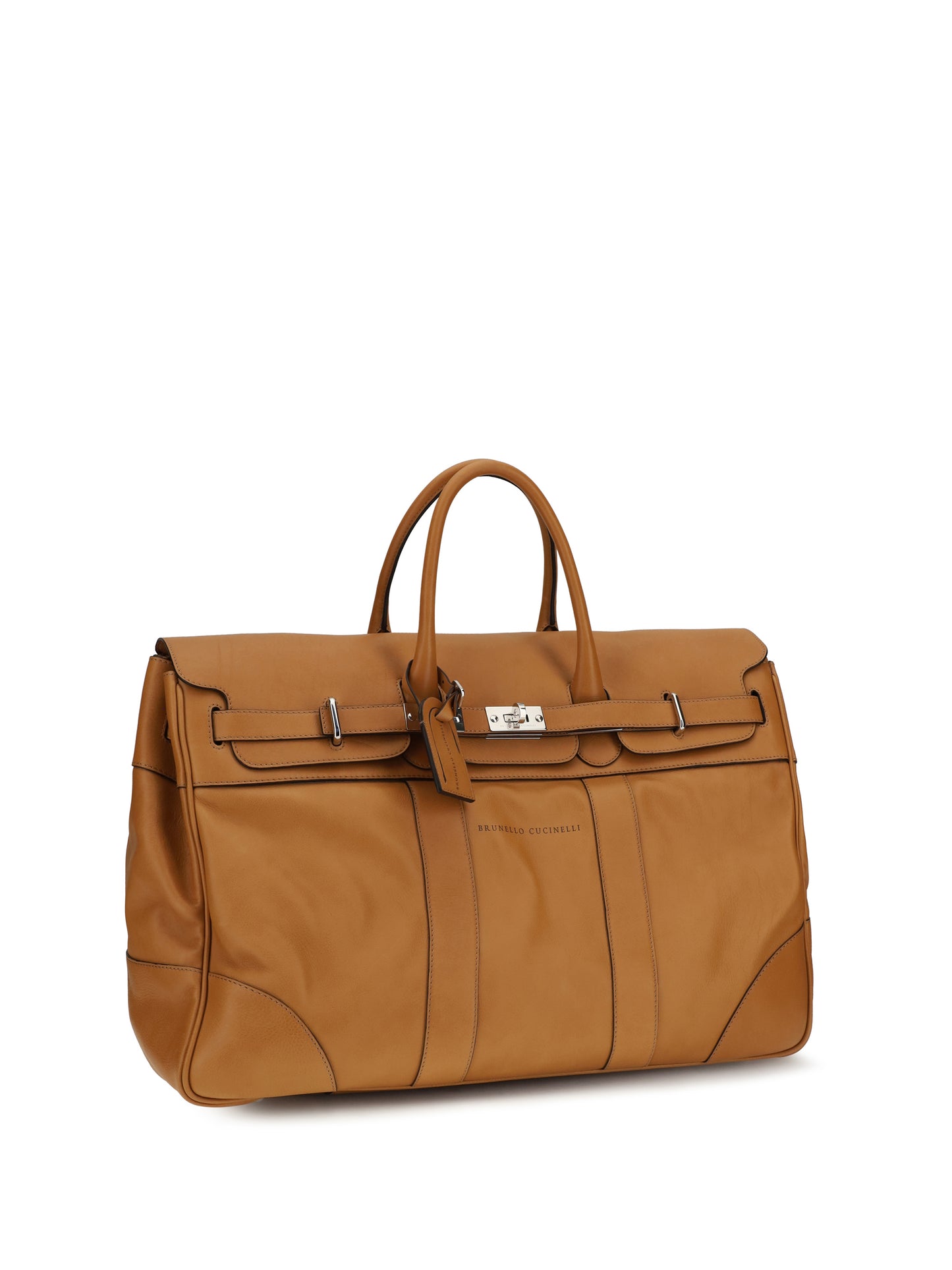 BRUNELLO CUCINELLI Leather Travel Bag with logo