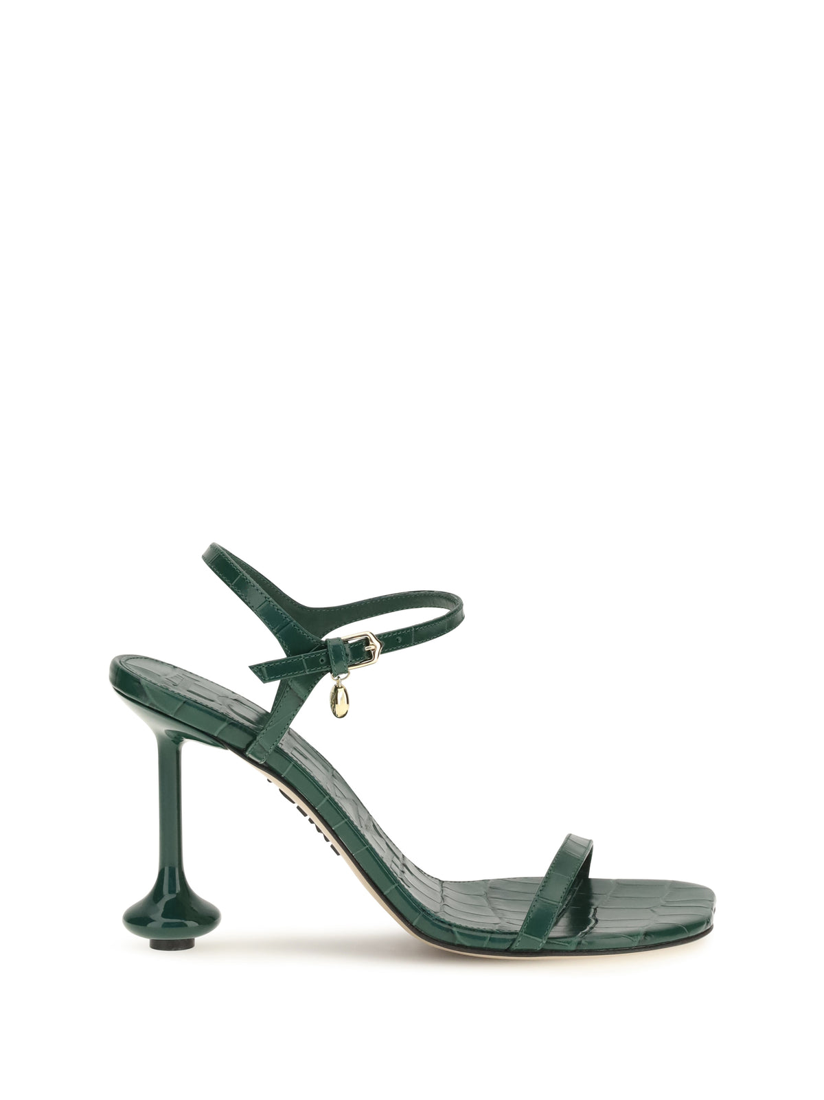 Loewe Toy crocodile-embossed leather Sandals - Emerald Green