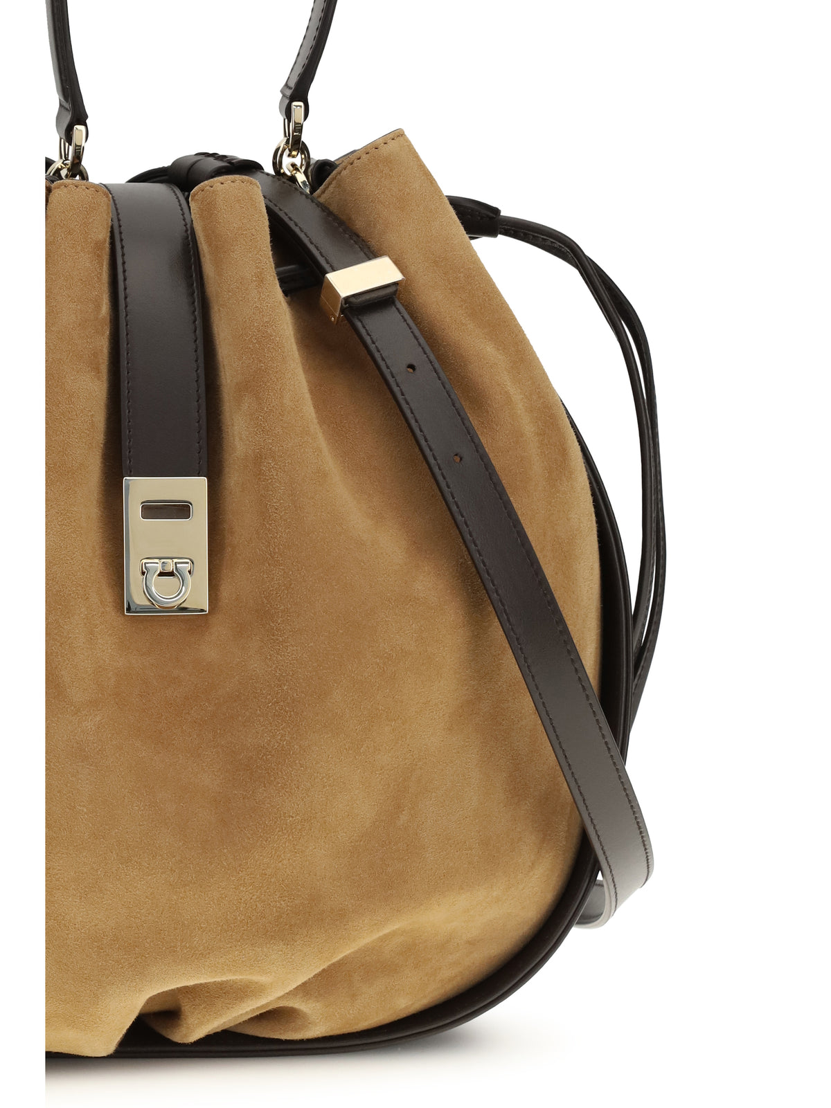 Ferragamo Hug Buckle Bucket Bag - Natural