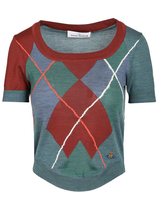 Vivienne Westwood Argyle Wool And Cotton Sweater - Multi