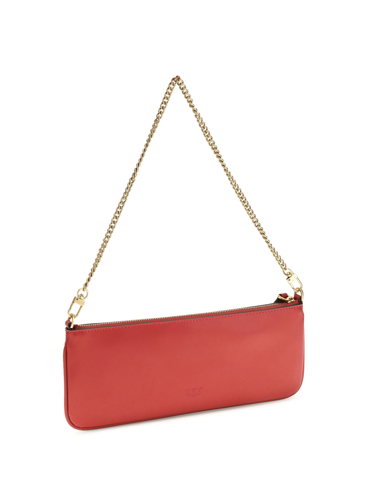 Pinko Horizontal Flat leather Shoulder Bag - Red Rio-Antique Gold