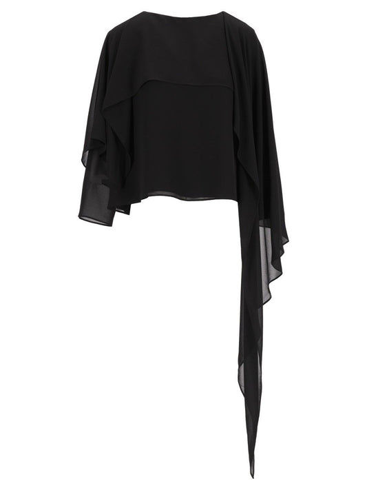 Mm6 Maison Margiela Long Sleeve Top - Black