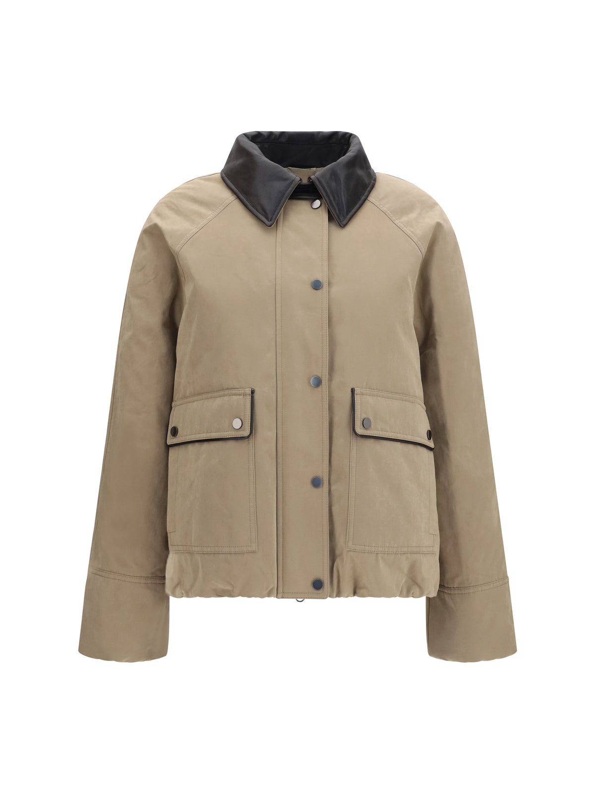 Brunello Cucinelli Padded down Jacket with leather collar - Fungo