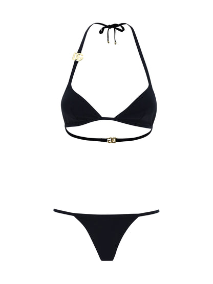 DOLCE & GABBANA Triangle Bikini with gold plaque