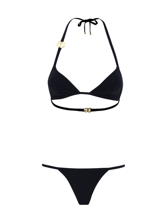 DOLCE & GABBANA Triangle Bikini with gold plaque