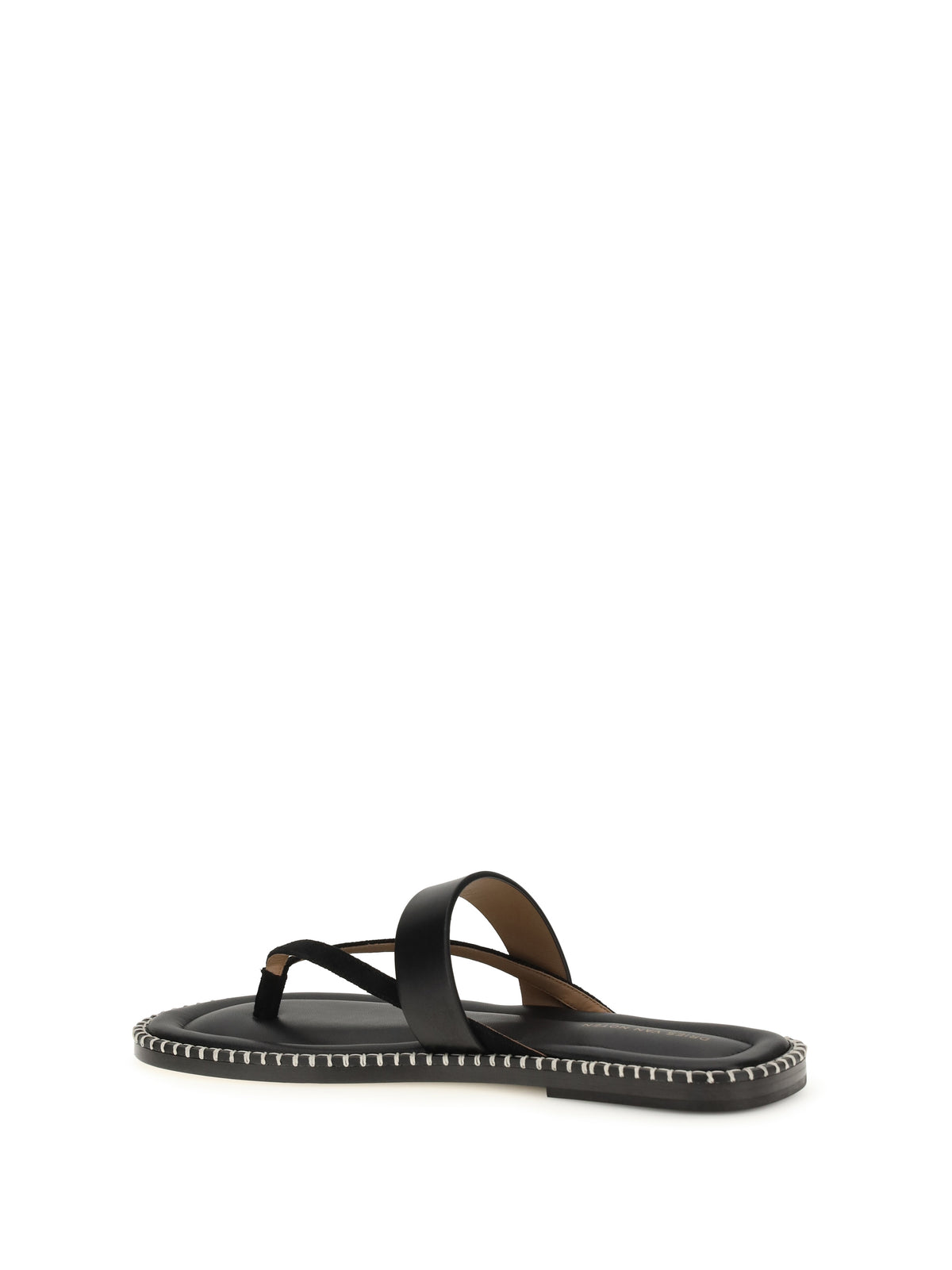 Dries Van Noten Slip-on leather Sandals with sequins - Black