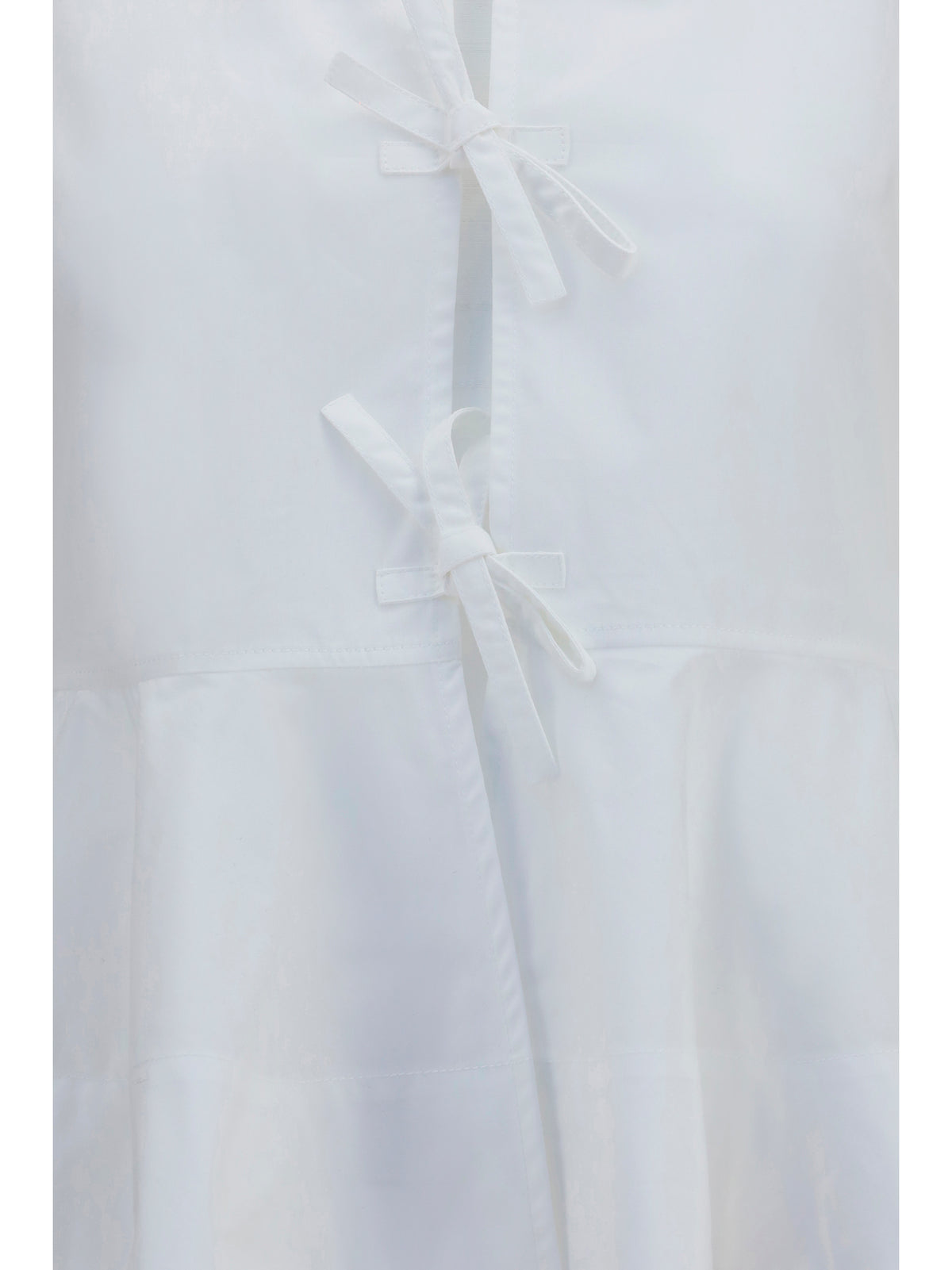 Ganni Cotton poplin Blouse with bows - Bright White