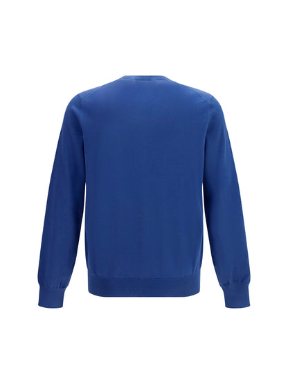 Brunello Cucinelli Sweater in cotton - Avio+Grigio Light