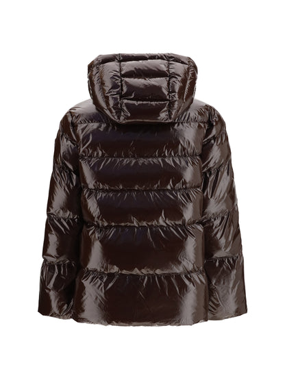 Pinko Hooded Eleodoro Down Jacket - Brown Testa Moro