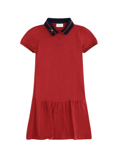 Gucci Cotton Polo Dress - Cherry Red/Mix