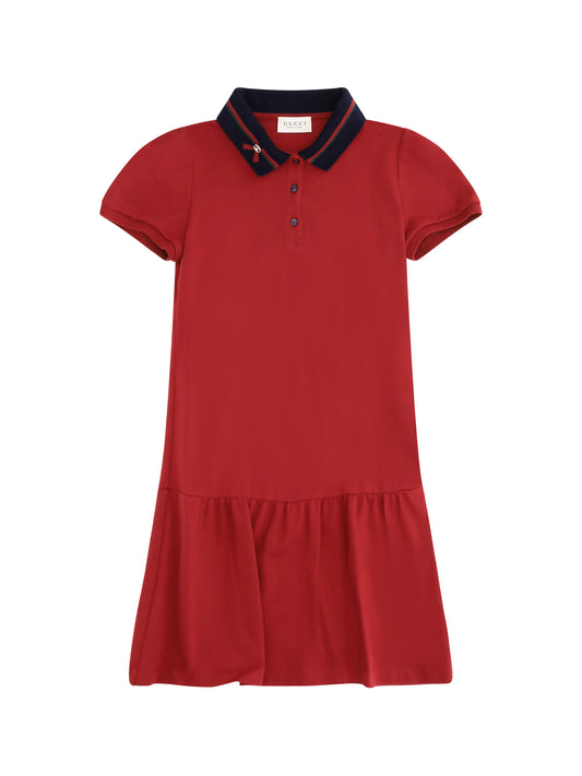 Gucci Cotton Polo Dress - Cherry Red/Mix
