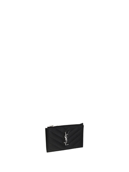 Saint Laurent Leather Cardholder - Black