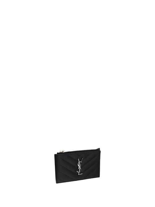 Saint Laurent Leather Cardholder - Black